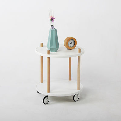 Tabla lateral moderna plegable de doble estante con carro de almacenamiento de color personalizado