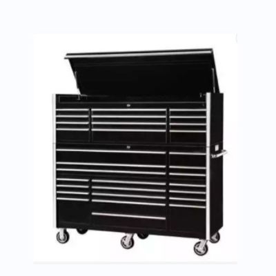 Acceptable OEM ODM Caja de herramientas rodantes azul negro con carrito y grandes gabinetes de herramientas metálicas