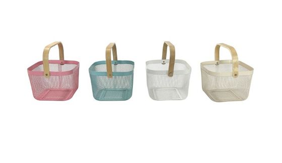 Solución de almacenamiento de diseño moderno de malla recubierta en polvo cesta de frutas para almacenamiento en el hogar