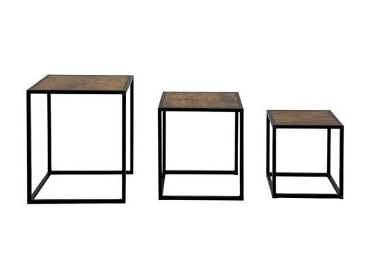 Muebles de salón de mesa lateral de metal con diseño moderno y acabado de oro de lujo