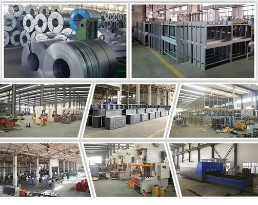 Armo de carretillas de herramientas rodantes de metal con cajones y estantes cerrables