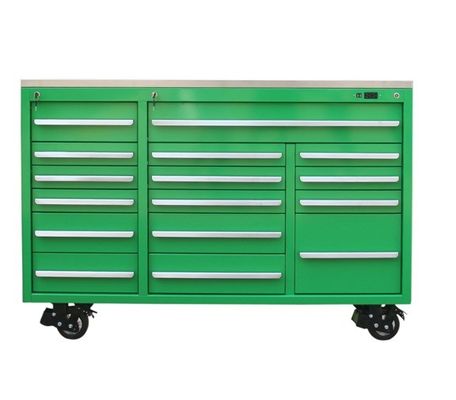 16 Caja de herramientas de rodillo de fondo de cajón para soporte personalizado en taller de garaje de reparación de automóviles