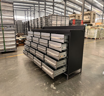 Cabinet de herramientas de 72 pulgadas para el almacenamiento de la tienda de garaje Banco de trabajo en acero laminado en frío Marrón