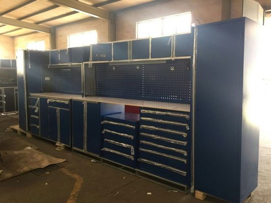 Estación de trabajo de garaje Armario de almacenamiento de metal rodante con cajones y herramientas de repuesto de almacenamiento
