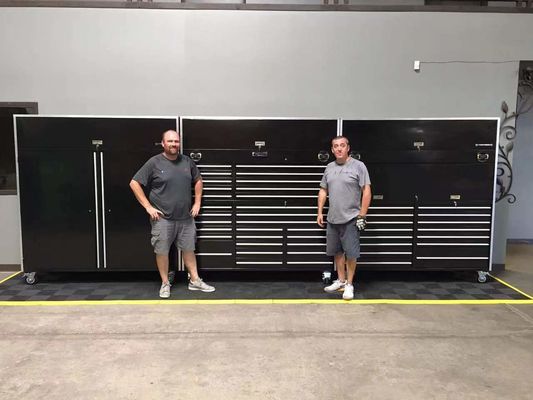 Organización de garaje Armario de herramientas de acero laminado en frío con carrito en plata