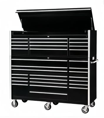 Revestimiento en polvo Finish 72 pulgadas Negro de trabajo pesado caja de herramientas rodantes con cajones múltiples