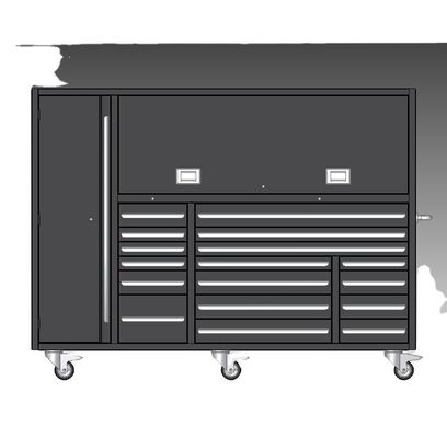 Gran gabinete de herramientas de rodadura de 72 pulgadas con ruedas opcionales y espesor de 1,5 mm