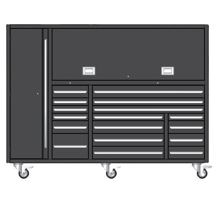 Gran gabinete de herramientas de rodadura de 72 pulgadas con ruedas opcionales y espesor de 1,5 mm