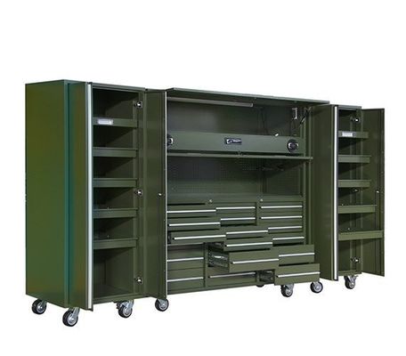 Grisa de acero laminado en frío caja de herramientas profesional caja de herramientas de rodillo caja de herramientas combo con casillero