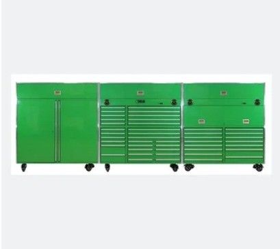 Caja de herramientas de acero de trabajo pesado con cajón de herramientas de carro y ruedas