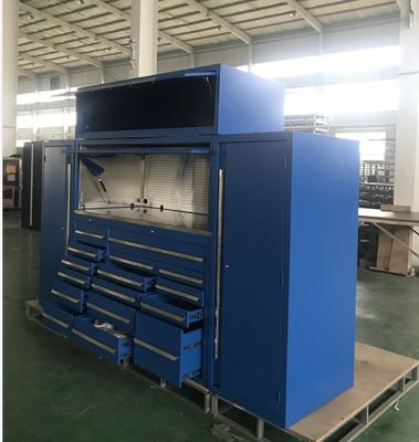 Taller de garaje Cuadro de herramientas de trabajo pesado con ruedas Cajas de herramientas de metal de color del cliente