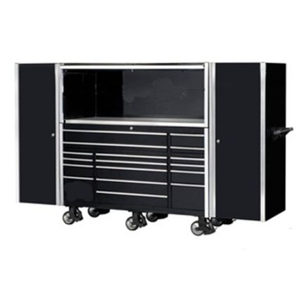 Manillas y ruedas de acero inoxidable 48 &quot;caja de herramientas de metal pesado para la estación de reparación de automóviles