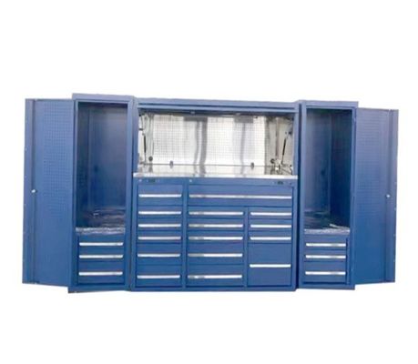 Armario de herramientas de acero con caja de herramientas de garaje modular Hutch y casilleros en personalizado