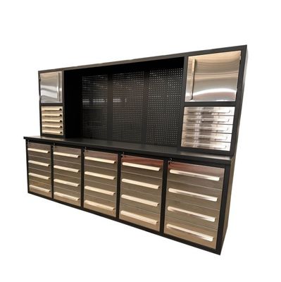 Taller de garaje Banco de trabajo de almacenamiento de herramientas con cajones pesados y gabinete impermeable