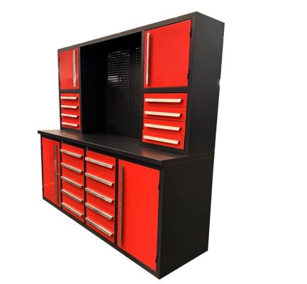 Cabinet de herramientas de almacenamiento de garaje de 72 pulgadas con 5 pulgadas de ruedas de PU y llave de llave