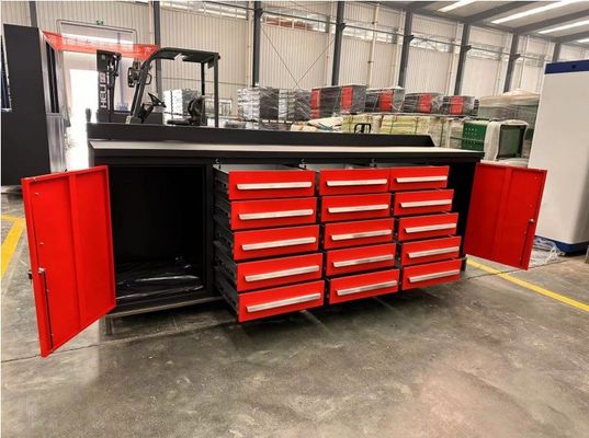Gabinete de banco de trabajo plegable personalizable con cerradura de llave y acabado de acero de capa de polvo