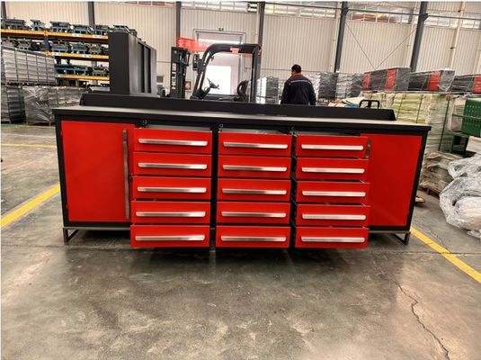 Gabinete de banco de trabajo plegable personalizable con cerradura de llave y acabado de acero de capa de polvo