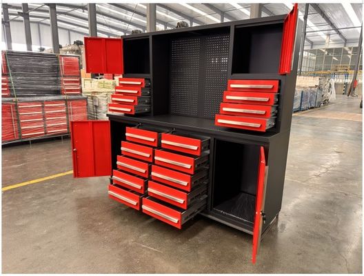 Almacén de almacenamiento de carga pesada gabinete de garaje de 72 pulgadas banco de trabajo con soporte personalizado OEM