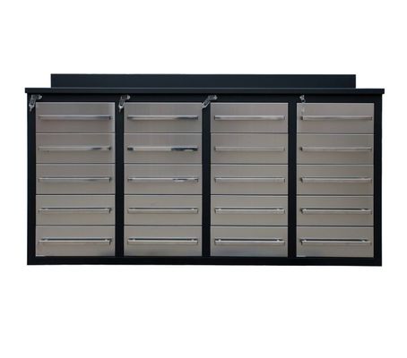 Armário de acabado negro de acero inoxidable Banco de trabajo de metal pesado para proveedores de almacenamiento de herramientas