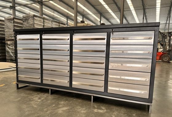 Banco de trabajo de garaje con cajones y soporte de personalización Acero laminado en frío de trabajo pesado