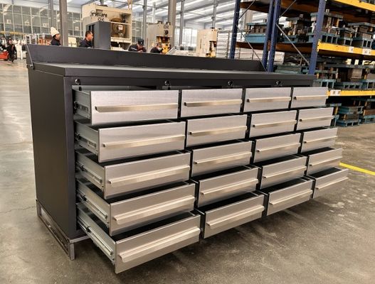 Banco de trabajo de garaje con cajones y soporte de personalización Acero laminado en frío de trabajo pesado