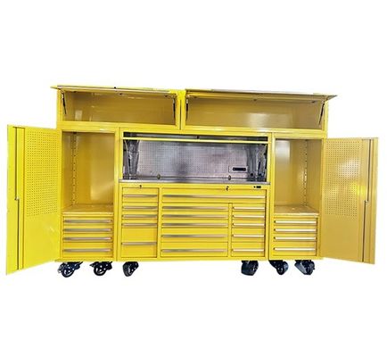 Las manijas de acero inoxidable y el acero de revestimiento en polvo terminan la actualización perfecta del gabinete de herramientas