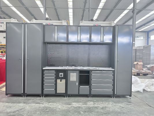Taller de trabajo pesado de almacenamiento de herramientas de rodillos Conjunto de caja de gabinete con cajones múltiples opcional