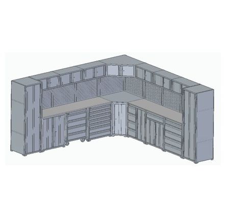 Conjunto de caja de herramientas de taller con gabinete de herramientas y banco de trabajo