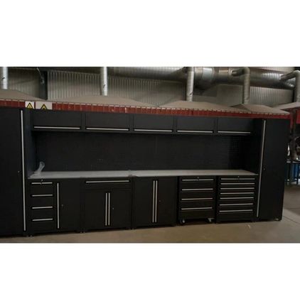 Muchos cajones opcionales de caja de garaje de paquete plano rojo para almacenamiento de taller de reparación de automóviles