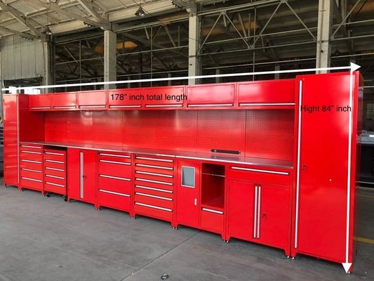 Taller, garaje, armarios de almacenamiento con puertas y estanterías D600mm Caja de herramientas rodantes pesadas