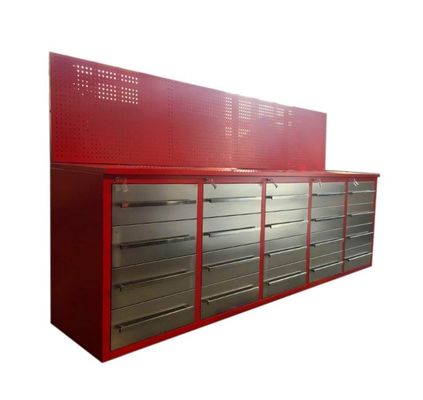 Armarios de herramientas de acero inoxidable de trabajo pesado Taller Banco de trabajo portátil con 20 cajones