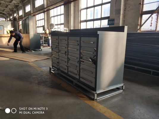 Caja de herramientas de metal de trabajo pesado marrón Garage Taller de herramientas de gabinete con cajón y cerradura