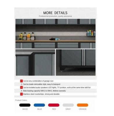Caja de herramientas de chapa de acero laminada en frío para almacenamiento de garaje y soporte de OBM