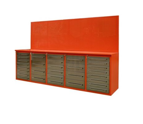 Caja de herramientas de banco de trabajo de acero inoxidable de trabajo pesado para almacenamiento mecánico