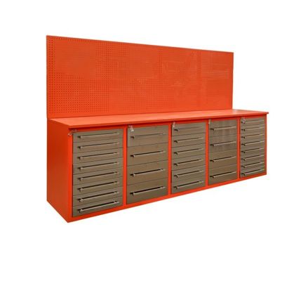 Caja de herramientas de banco de trabajo de acero inoxidable de trabajo pesado para almacenamiento mecánico