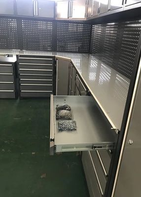 Cabina de herramientas de garaje de ruedas de trabajo pesado con placa de acero laminada en frío y recubierta de polvo