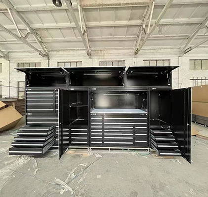 Caja de herramientas de reparación de automóviles Armario de rodadura rojo con ruedas Construcción de acero laminado en frío