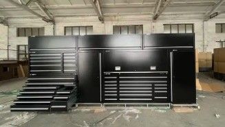 Cabinet de herramientas de rodadura de garaje de acero laminado en frío multifuncional con ruedas y casillero