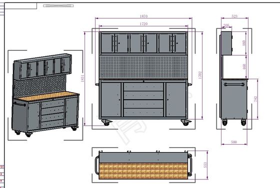 Caja de herramientas de rodillos de trabajo pesado Taller de 72&quot; 15 cajón de gabinete de herramientas de carrozaje de diseño duradero