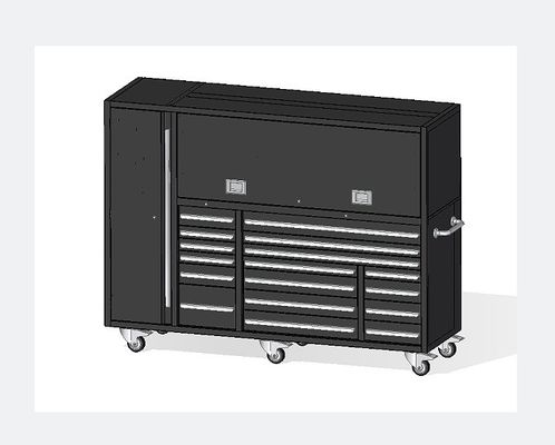 Cabinet de herramientas de metal industrial de garaje a medida Roller negro para taller de trabajo pesado