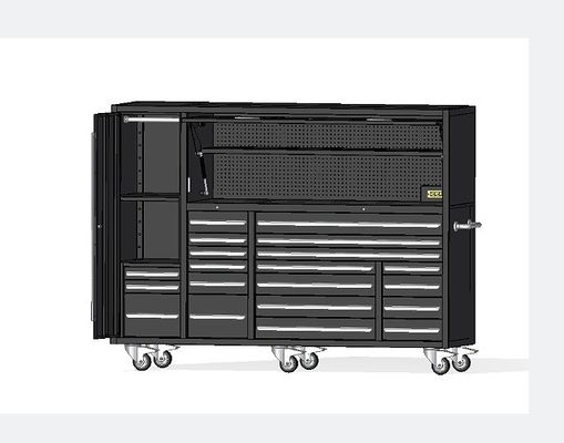 Cabinet de herramientas de metal industrial de garaje a medida Roller negro para taller de trabajo pesado