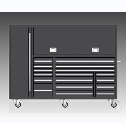 Cabinet de rodillos de caja de herramientas metálicas para estaciones de trabajo de talleres Plata 72&quot; espesor 1,0-1,5 mm