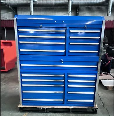 Puertas de aluminio y caja de herramientas de rodadura de acero inoxidable para almacenamiento de equipos de taller