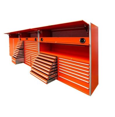 Taller de reparación de automóviles negro Taller de herramientas de acero Caja de herramientas de acero Gabinete de carretillas con ruedas