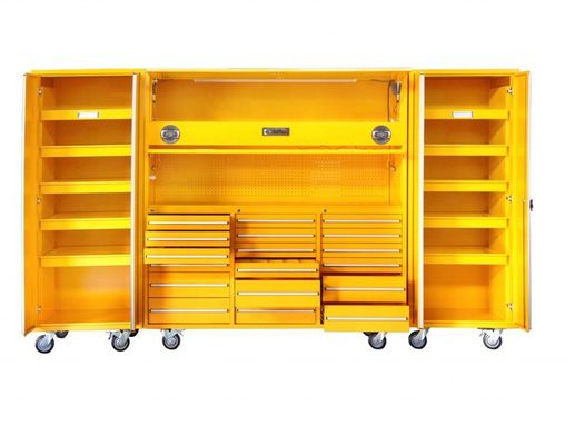 Caja de almacenamiento de herramientas de garaje de acero laminado en frío con organizadores profesionales y gabinete