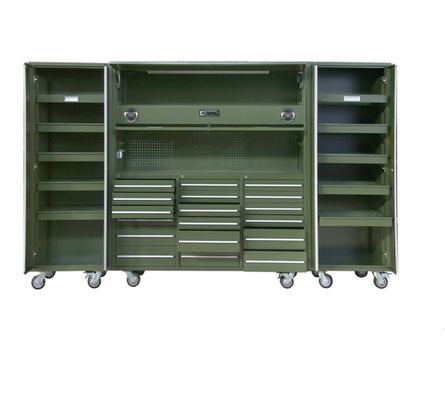 Caja de almacenamiento de herramientas de garaje de acero laminado en frío con organizadores profesionales y gabinete