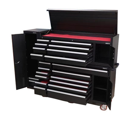 Caja de herramientas de rodadura de metal de 72 pulgadas con asas de acero inoxidable y caja de herramientas de almacenamiento