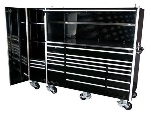 Caja de herramientas de rodadura de metal de 72 pulgadas con asas de acero inoxidable y caja de herramientas de almacenamiento