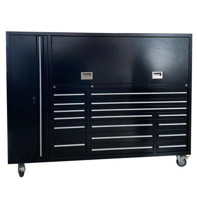 Caja de herramientas de rodadura de metal de 72 pulgadas con asas de acero inoxidable y caja de herramientas de almacenamiento
