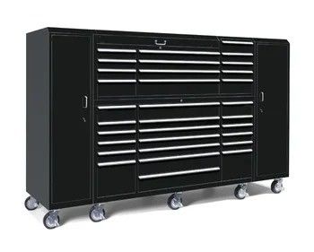 Caja de herramientas de rodadura de metal de 72 pulgadas con asas de acero inoxidable y caja de herramientas de almacenamiento